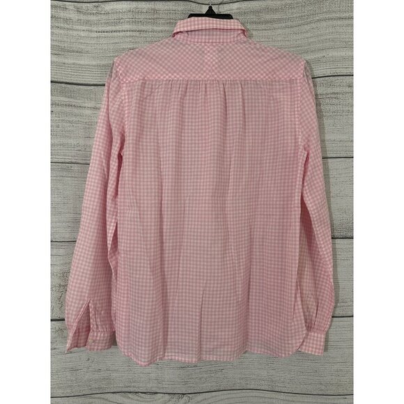 J. Crew Pink Gingham Popover Top Size 4 - Picture 2 of 2